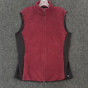 Columbia Titanium Vest Women's XL Burgundy Black Fleece Softshell Full Zip Warm